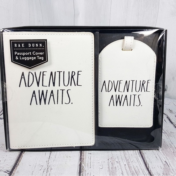 Rae Dunn Accessories - NWOT/NIB Rae Dun Adventure Awaits Passport Cover and Luggage Tag